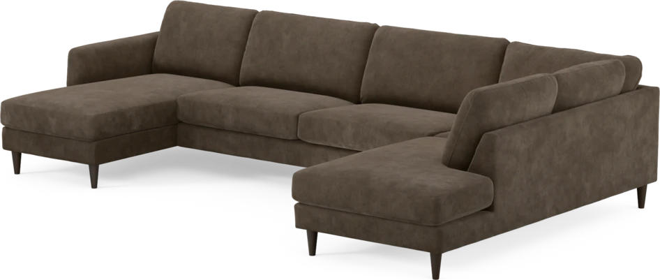 Bridge - 3-sits soffa med schäslong vänster och divan höger - Brun