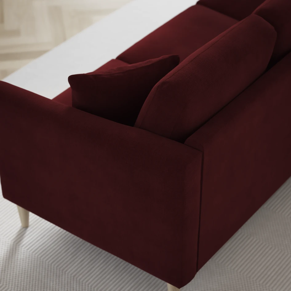 Eden - 3-sits soffa med schäslong vänster och divan höger - Röd