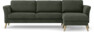 Bridge - 3-sits soffa med schäslong höger - Grön