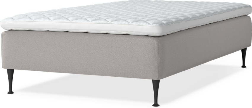 Delux Sense - Ramsäng, enkelsäng med bäddmadrass - Grå