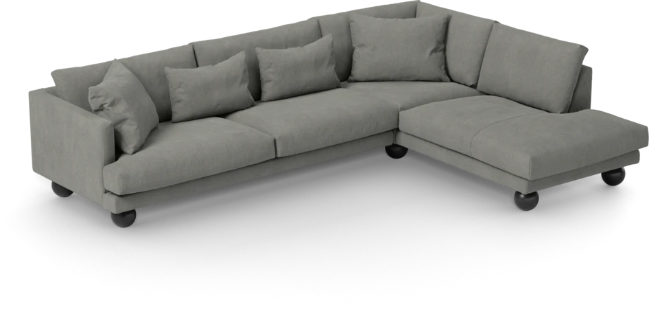 Harper - 3-sits soffa med divan höger - Grå