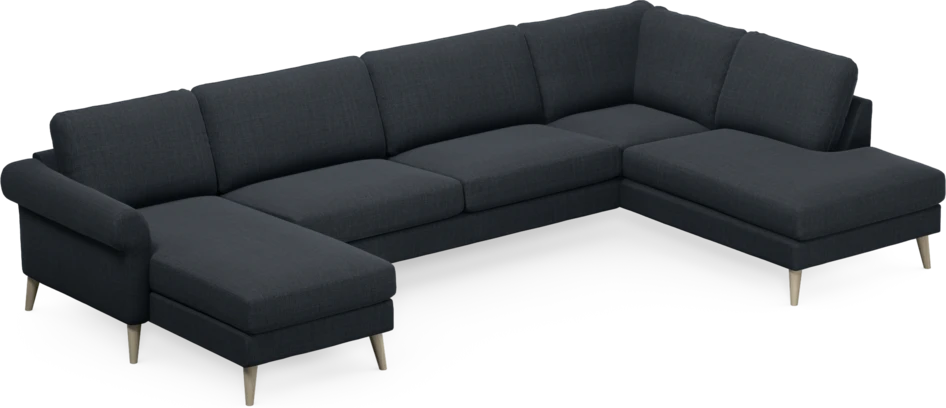 Bridge - 3-sits soffa med schäslong vänster och divan höger - Blå