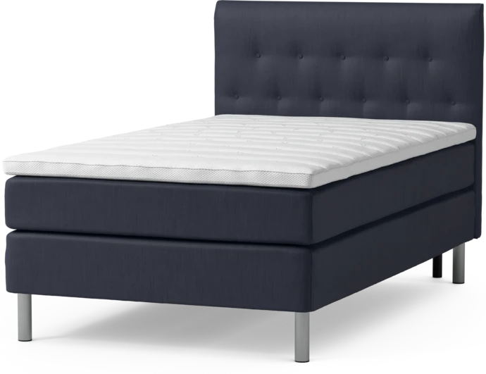 Roma Family, Kontinentalsäng, enkelsäng med bäddmadrass och sänggavel låg pikerad, B 105-140