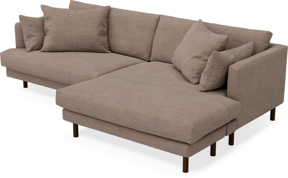 Harper - 4-sits med schäslong XL höger - Brun