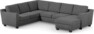 Friday - Hörnsoffa, 2+3-sits med schäslong höger - Grå