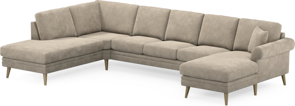 Eden - 3-sits soffa med divan vänster och schäslong höger - Beige
