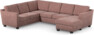 Friday - Hörnsoffa, 2+3-sits med schäslong höger - Rosa