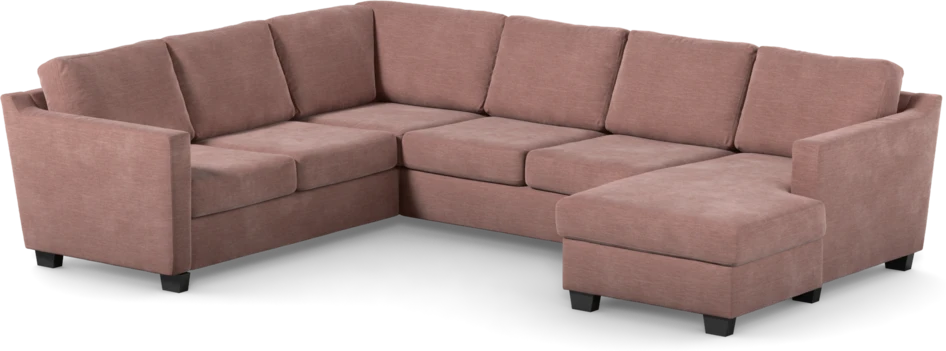 Friday - Hörnsoffa, 2+3-sits med schäslong höger - Rosa