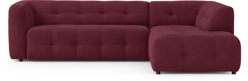 Bella - 3-sits soffa med divan höger - Röd