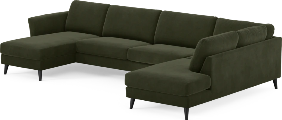 Bridge - 3-sits soffa med schäslong vänster och divan höger - Grön
