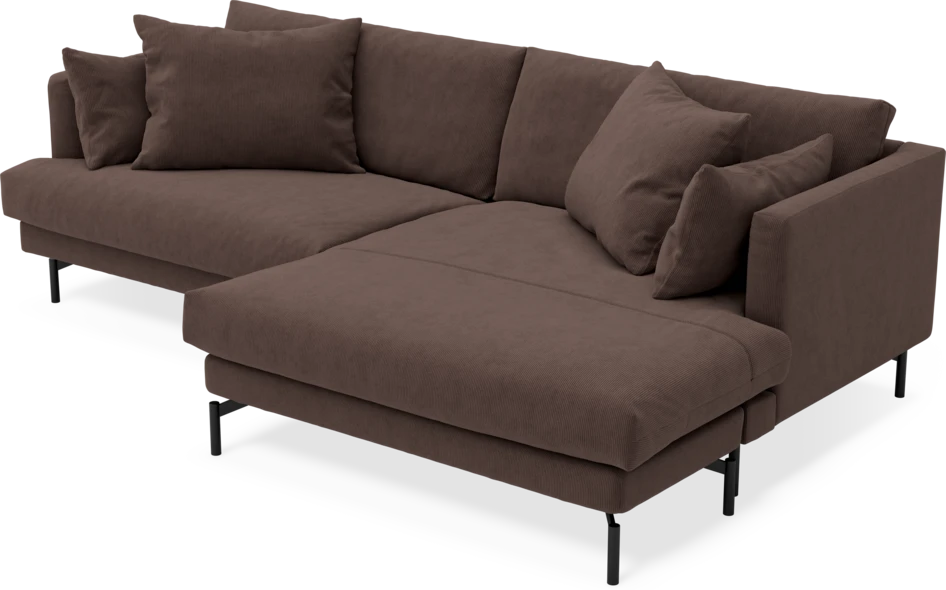 Harper - 4-sits med schäslong XL höger - Brun