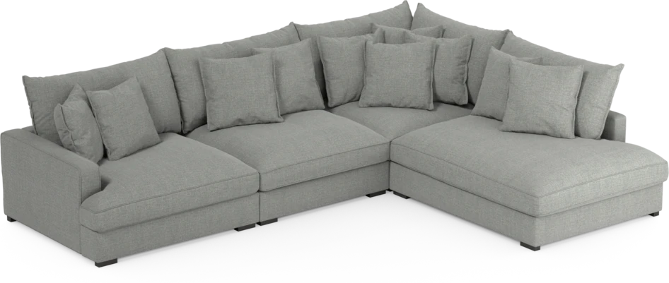 Rossi - 3-sits soffa med divan höger - Grå