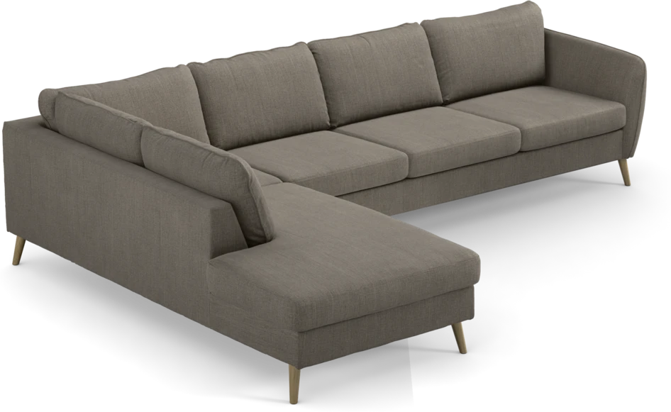 County - 3-sits soffa med divan vänster - Brun