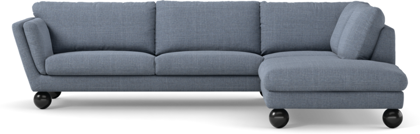Madison Lux - 3-sits soffa med divan höger - Blå