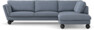 Madison Lux - 3-sits soffa med divan höger - Blå