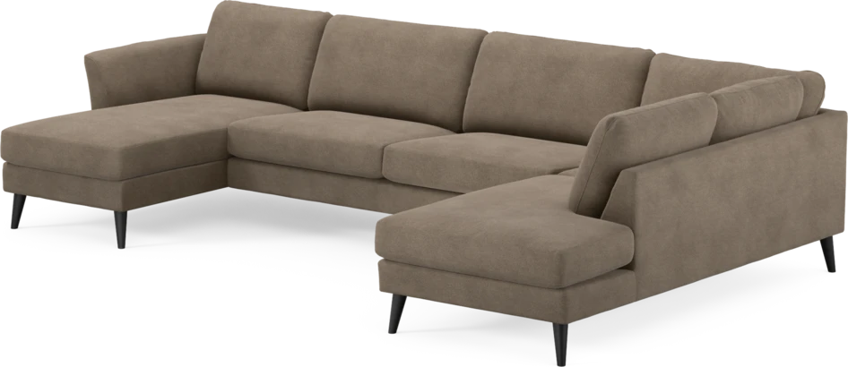 Bridge - 3-sits soffa med schäslong vänster och divan höger - Brun