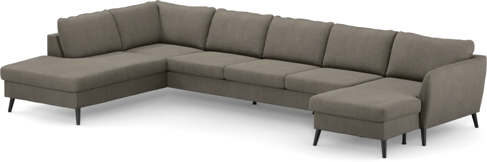 County - 4-sits soffa med divan vänster och schäslong höger - Brun