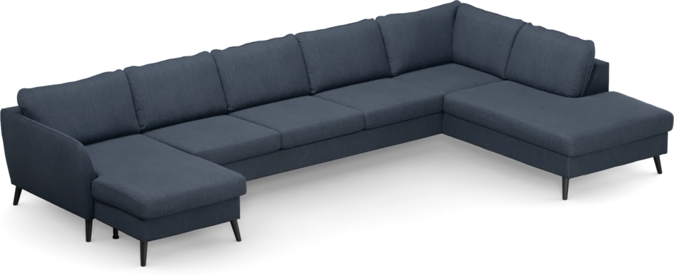 County - 4-sits soffa med schäslong vänster och divan höger - Blå