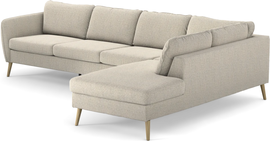 County - 3-sits soffa med divan höger - Beige