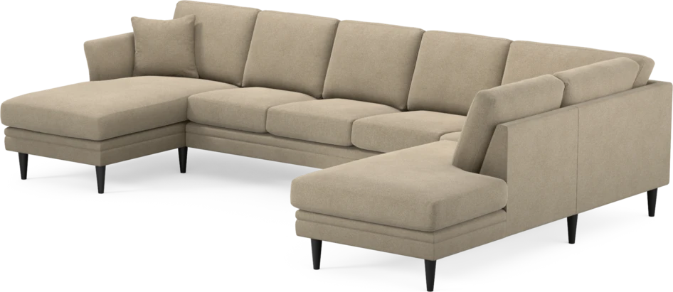 Eden - 3-sits soffa med schäslong vänster och divan höger - Beige