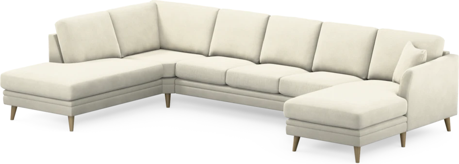 Eden - 3-sits soffa med divan vänster och schäslong höger - Vit