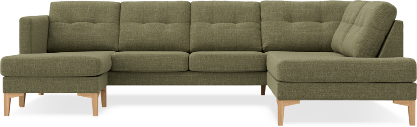 Rio - 3-sits soffa med schäslong vänster och divan höger - Grön