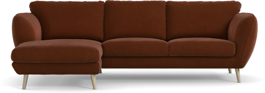 Madison Lux - 2-sits soffa med schäslong vänster - Orange