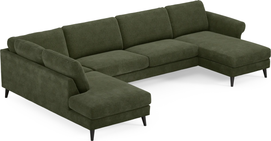 Bridge - 3-sits soffa med divan vänster och schäslong höger - Grön