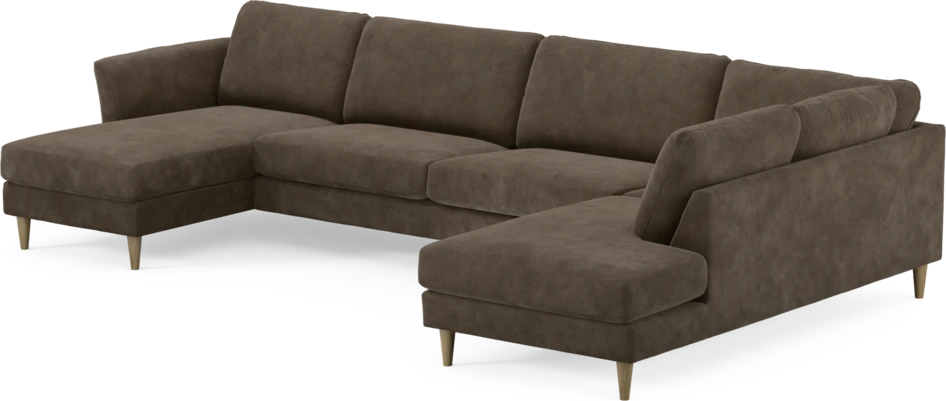 Bridge - 3-sits soffa med schäslong vänster och divan höger - Brun