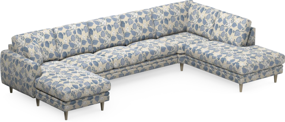 Eden - 3-sits soffa med schäslong vänster och divan höger - Flerfärgad