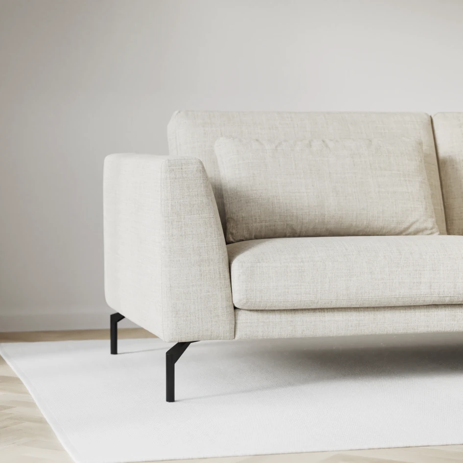 Willow - 4-sits soffa med schäslong vänster, fast klädsel - Beige