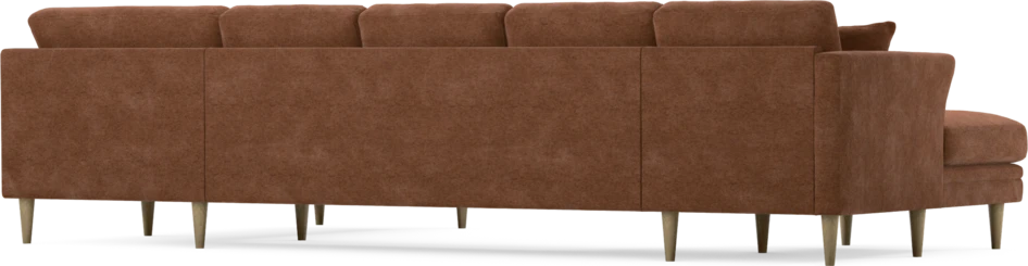 Eden - 3-sits soffa med schäslong vänster och divan höger - Orange