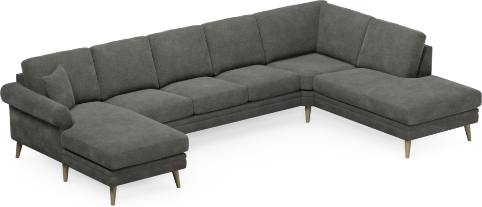 Eden - 3-sits soffa med schäslong vänster och divan höger - Grå