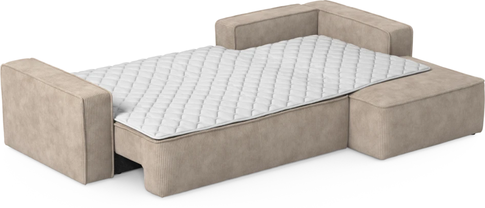 Ide - Bäddsoffa 3-sits med schäslong höger - Beige