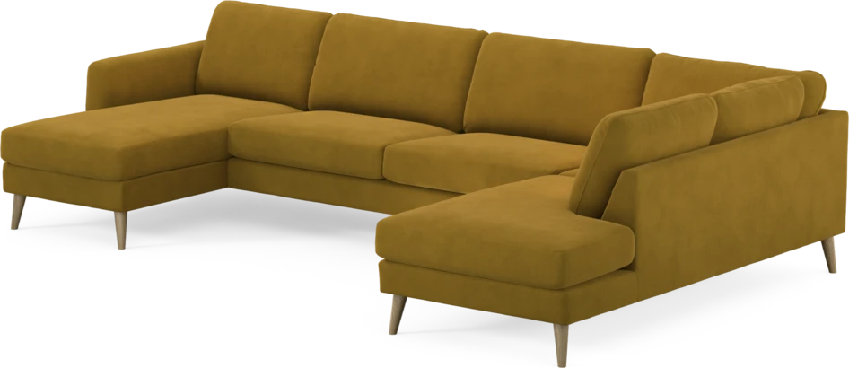 Bridge - 3-sits soffa med schäslong vänster och divan höger - Gul