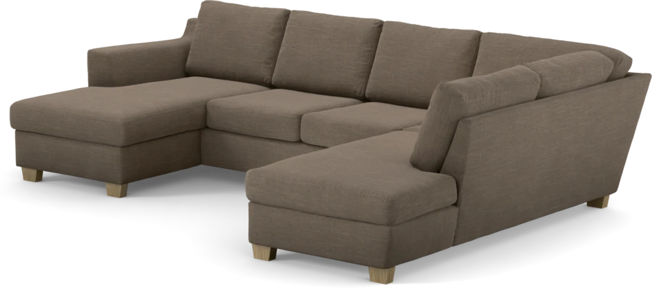 Friday - 3-sits soffa med schäslong vänster och divan höger - Brun