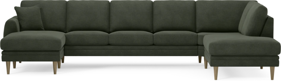 Eden - 3-sits soffa med schäslong vänster och divan höger - Grön