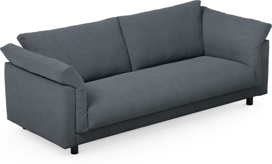 Cherrie - 3-sits soffa, hel dyna, fast klädsel - Blå