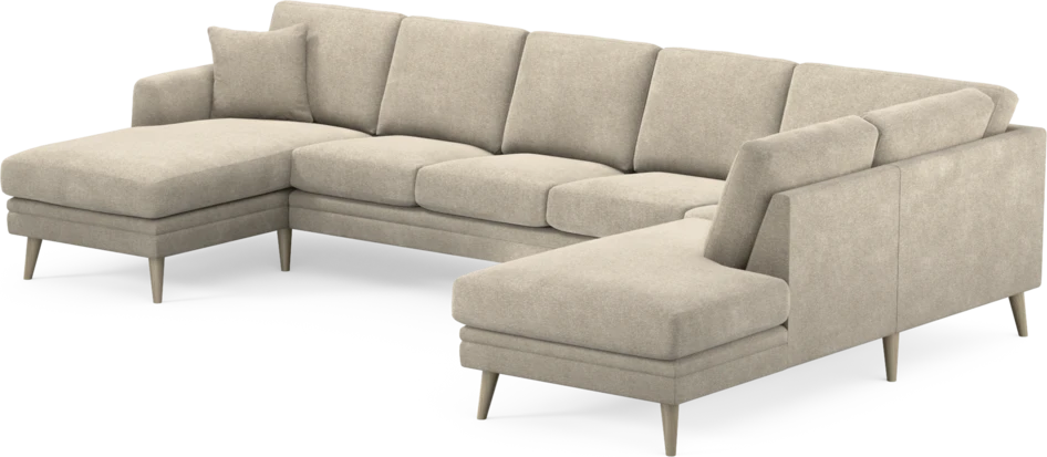 Eden - 3-sits soffa med schäslong vänster och divan höger - Beige