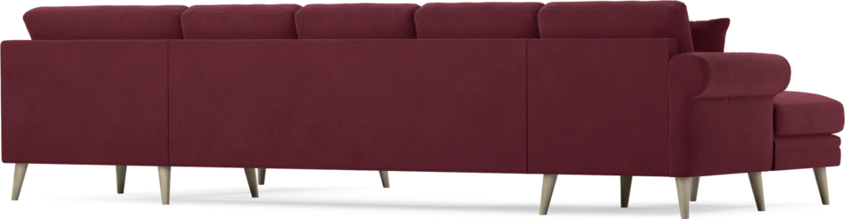 Eden - 3-sits soffa med schäslong vänster och divan höger - Röd