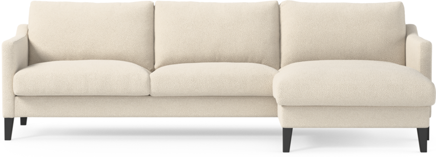 Winston - 3-sits soffa med schäslong, vändbar - Vit