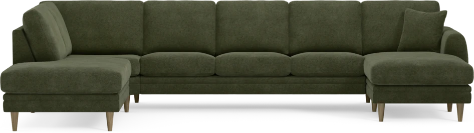 Eden - 3-sits soffa med divan vänster och schäslong höger - Grön