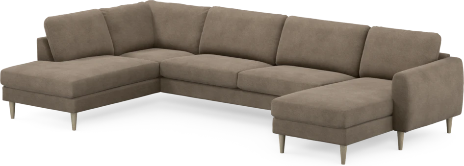 Bridge - 3-sits soffa med divan vänster och schäslong höger - Brun