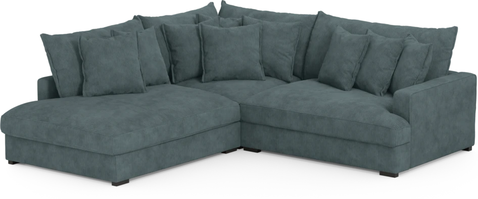 Rossi - 2-sits soffa med divan vänster - Blå