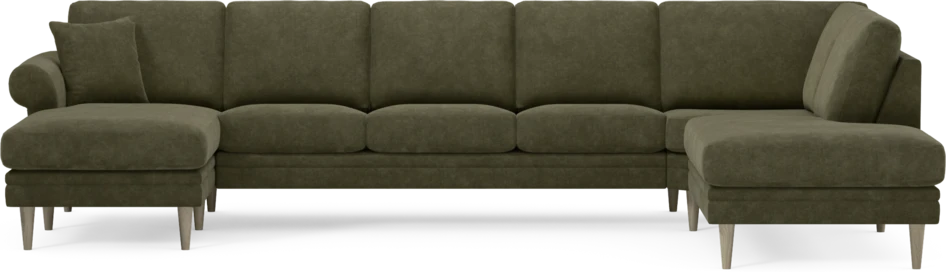 Eden - 3-sits soffa med schäslong vänster och divan höger - Grön