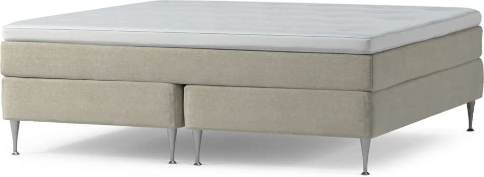 Delux Sense - Kontinentalsäng, dubbelsäng med bäddmadrass och sängben - Beige