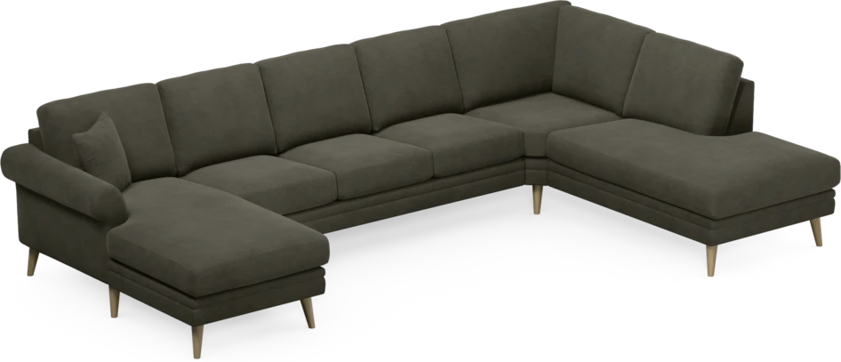 Eden - 3-sits soffa med schäslong vänster och divan höger - Grå
