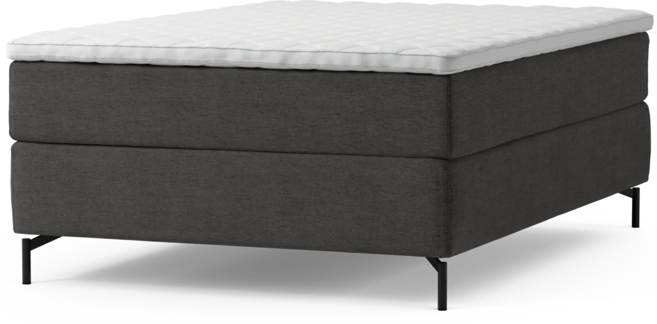 Delux Exclusive - Kontinentalsäng, enkelsäng 140 cm med bäddmadrass och sängben - Grå