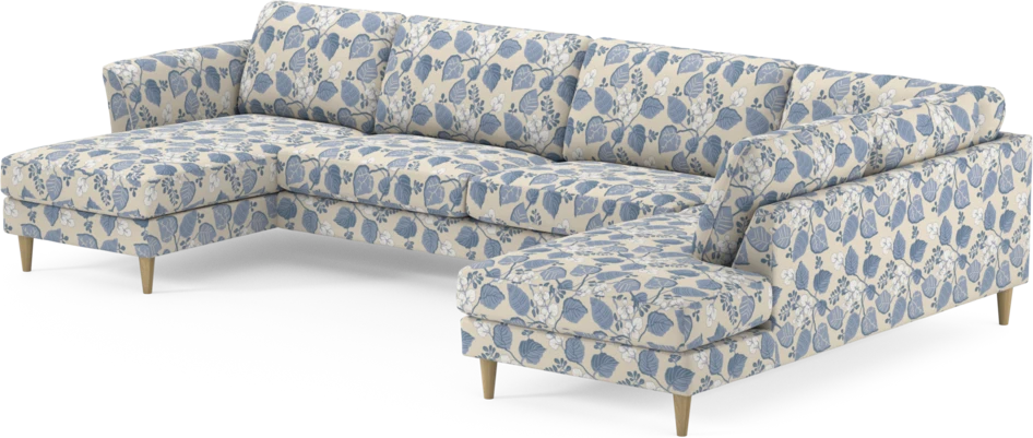 Bridge - 3-sits soffa med schäslong vänster och divan höger - Blå