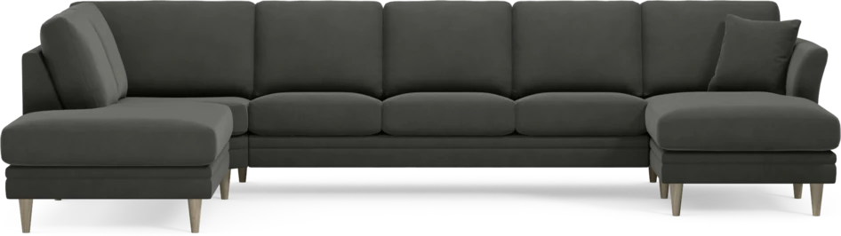 Eden - 3-sits soffa med divan vänster och schäslong höger - Grå
